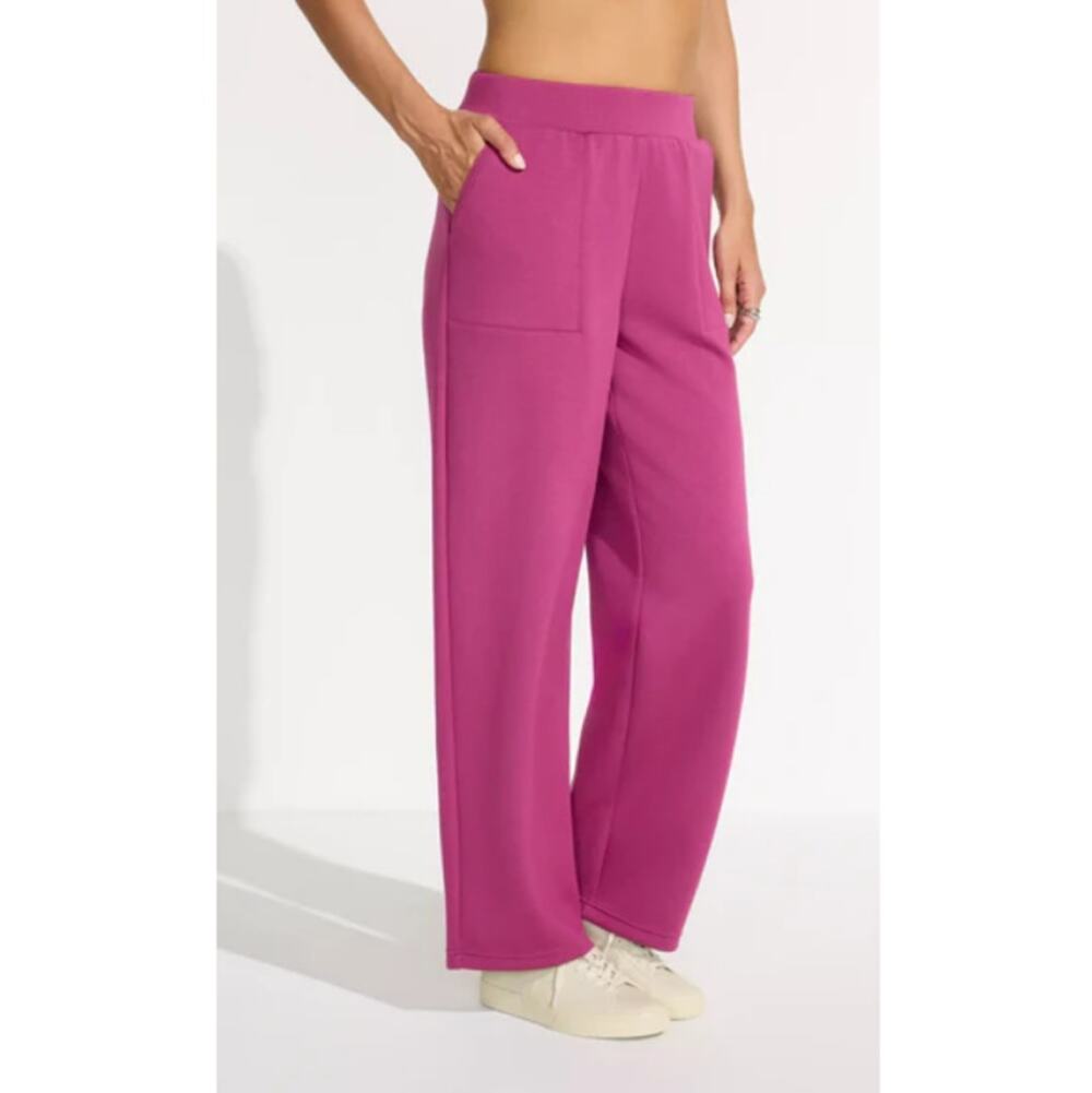 MONDETTA Women's Raspberry Coulis Pink The Soft Lux Wide Leg Pants Size L
